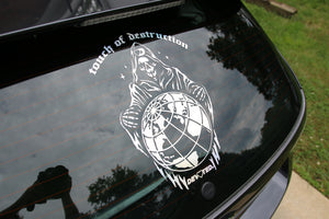 TOUCH OF DESTRUCTION REAR WINDOW BANNER