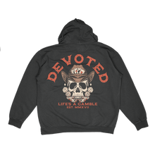 Load image into Gallery viewer, DEVOTED LIFE&#39;S A GAMBLE HOODIE - BLACK
